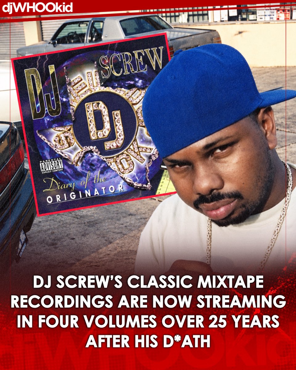 DJWhooKid's tweet photo. “This is for the fans!” 🐐💜🔥

Four volumes of DJ Screw’s original mixtape recordings are now on streaming, more than 25 years after his d*ath.

The “DJ Screw Originals” series launched on May, bringing recordings fans collected on tapes, CDs and unofficial uploads to streaming platforms.

“This is for the fans who’ve always known and for those discovering him now,” his estate said in a statement shared with Complex.

Volume 1 alone features Fat Pat, Z-Ro, Lil Keke and E.S.G., including freestyles from “Straight Wreckin” and “Blue 22”.