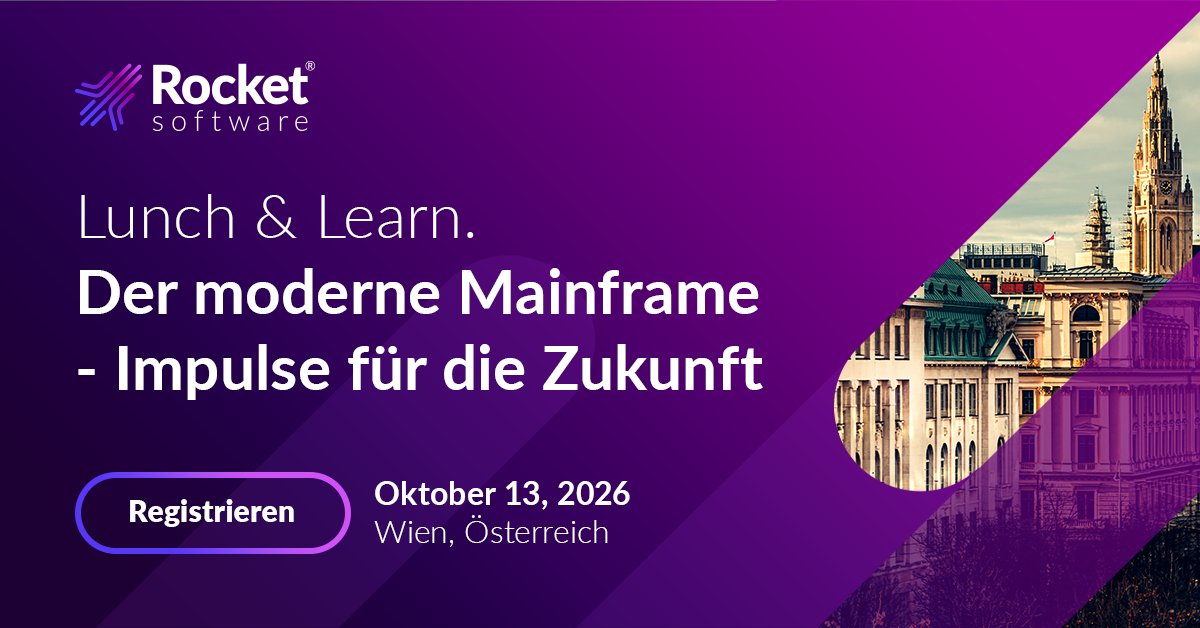 Rocket's tweet photo. Join us in Vienna on Oct. 13 for The Mainframe 2030 with IBM. Explore AI-enabled operations, security, resilience, and data modernization.
Register: https://t.co/qPZf51gWEk https://t.co/WWoe4XtpCO