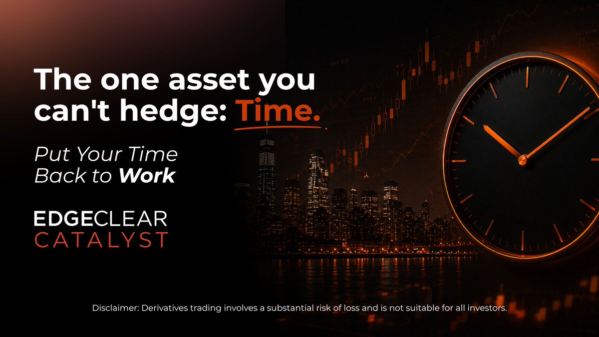 RealEdgeClear's tweet photo. The one asset you can't hedge: time.

Less time on account admin.
More attention where it matters.

EdgeClear Catalyst: https://t.co/5jfXeQoK5n 

*Derivatives trading involves a substantial risk of loss and is not suitable for all investors. https://t.co/s1auCm96yU