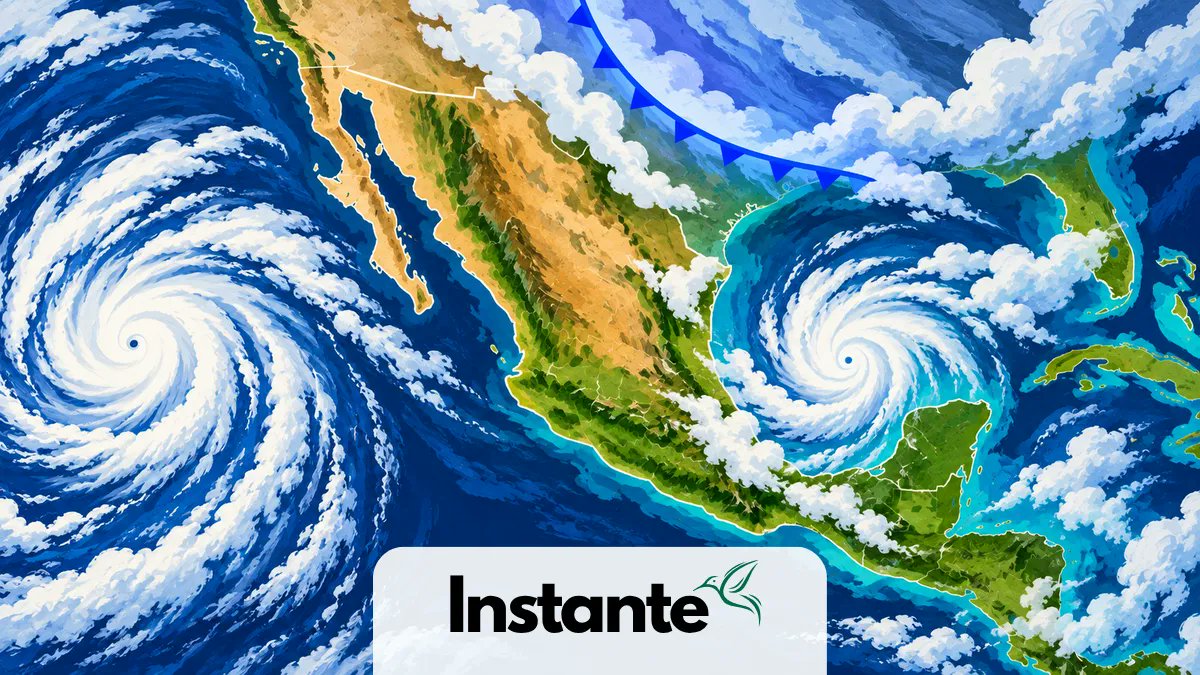 instanteplus's tweet photo. Vigilan un posible ciclón en la bahía de Campeche. El frente frío 1 mantiene lluvias en el noreste y las próximas 72 horas serán clave.

https://t.co/rvDhBh7TkR

#GolfoDeMéxico #ClimaMéxico #CiclónTropical https://t.co/ACb2H2JG0y