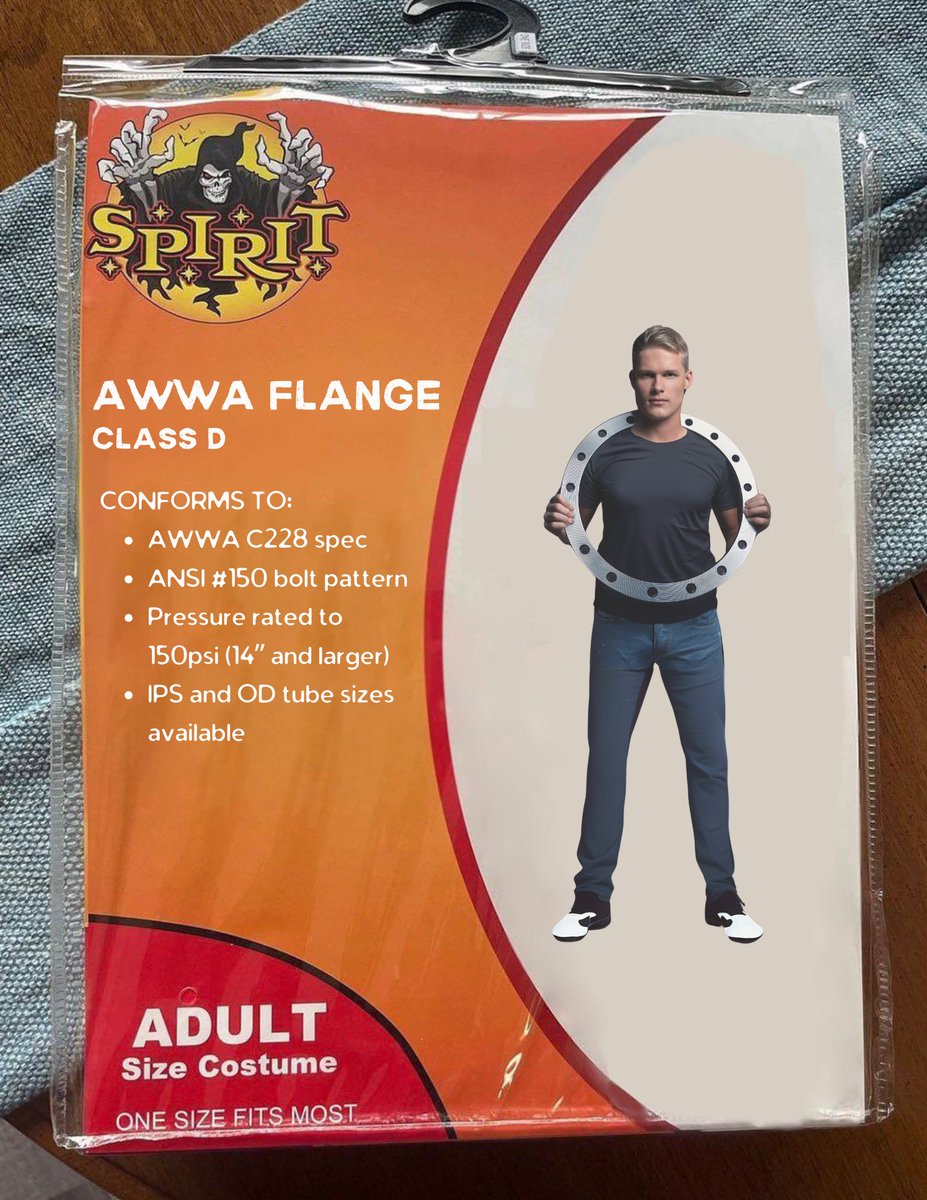apiint_US's tweet photo. For those who can't decide on a #Halloween costume, we have you covered - in 5 different pressure classes (SA, SB, SD, SE, and SF). 👇

➡️ https://t.co/LALj0QYc3a

#Costume #Flanges #PipeFittings #AWWA #Industrial #Manufacturing https://t.co/zcwvLcbKVr