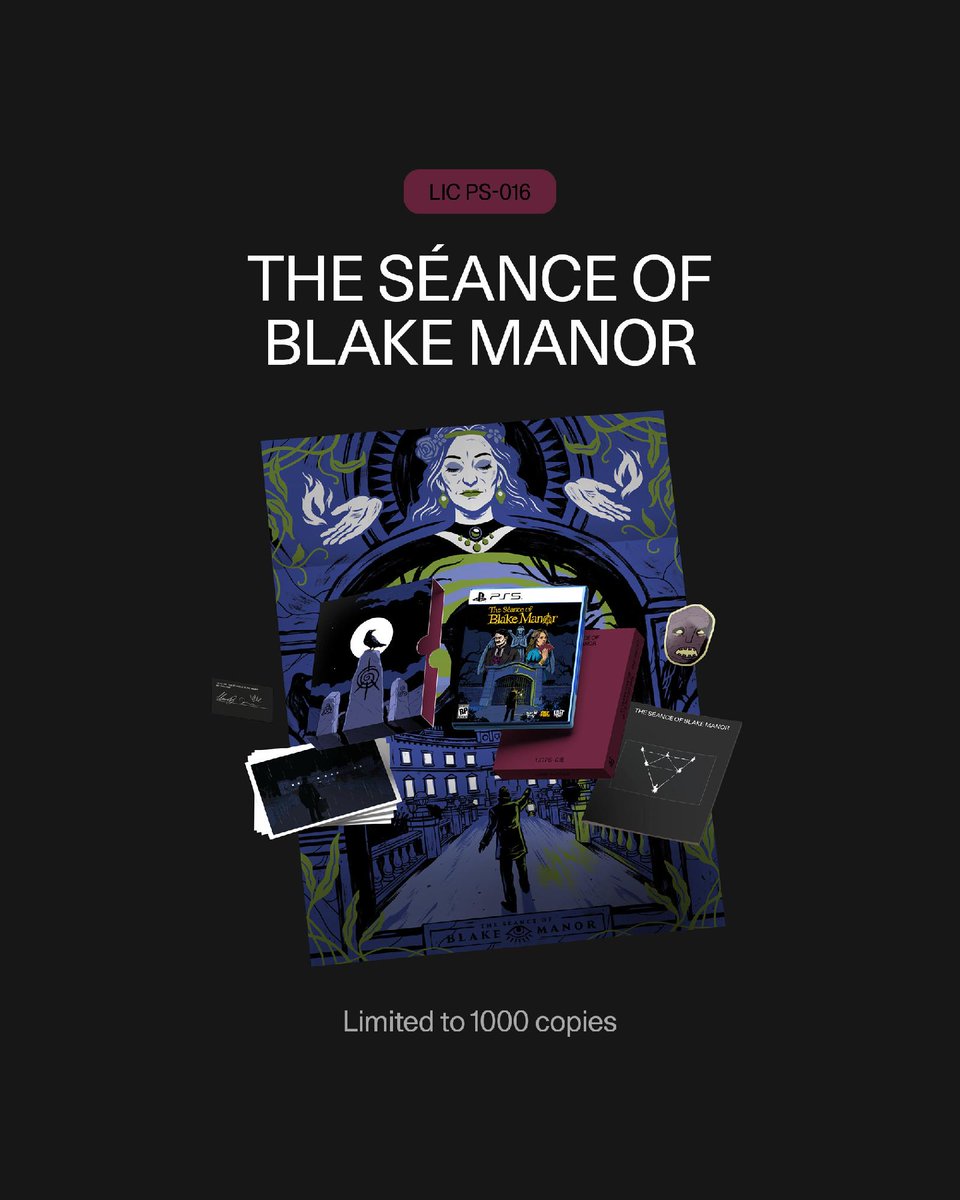 BlakeManorGame's tweet photo. #ICYMI last week we announced our collaboration with @lostincult to bring The Séance of Blake Manor physical!

Check out the PS5 and Nintendo Switch 2 retail and EDITIONS and pre-order now: https://t.co/b4i68BefHT https://t.co/JUKh2DlU1r