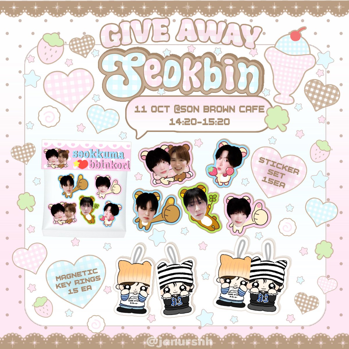 janurshh's tweet photo. ⋆｡°✩ pls kindly rt ♡

giveaway for @cattrovertSB /ᐠ. .ᐟ\ﾉ

      ୨ only 15 set ୧
ʚɞ sticker set 
ʚɞ magnetic key rings 

@ sonbrown cafe
date 11 oct — round 5 (14:20-15:20)

#CattrovertSB #3901room  🐈🐈‍⬛ https://t.co/9uSZoRv3y5