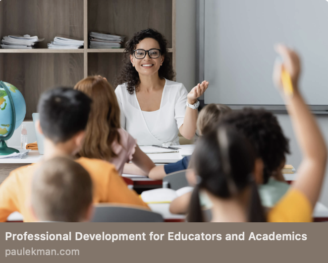 PaulEkman's tweet photo. World Teachers’ Day is an opportunity to celebrate the educators who help students not only build knowledge, but also develop the skills to understand themselves and connect with others.

Emotion awareness can play an important role in the classroom, supporting communication, relationships, and a deeper understanding of human behavior.

In honor of #WorldTeachersDay, explore Paul Ekman Group’s resources and professional development opportunities for educators and academics: https://t.co/MsAZ3l0w0Q