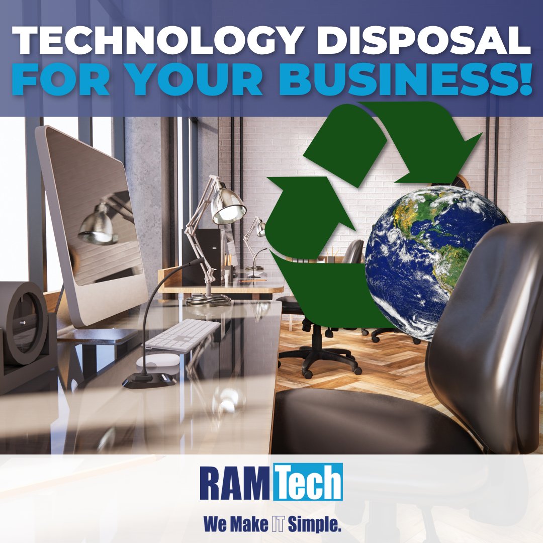 RAMTECHPCS's tweet photo. Is old technology taking over your office space? Proper IT disposal wipes sensitive data securely and clears space for modern hardware.

Fill out a form at https://t.co/lqOgf7PKQv to outline your IT disposal plan today! https://t.co/8MriDdzRh3