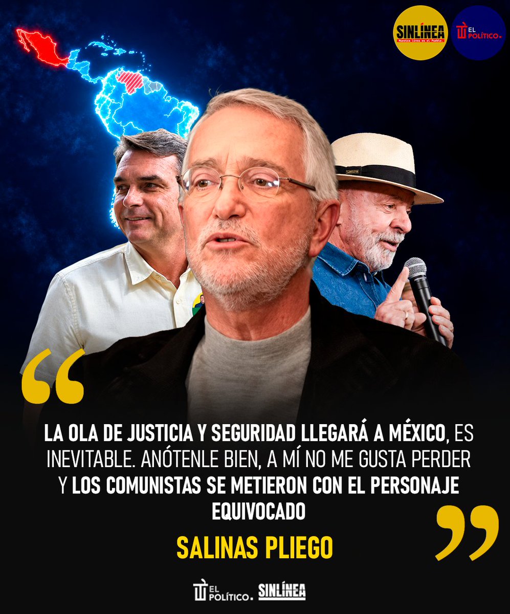 SinLinea_Mx's tweet photo. ¡Anda contenta la #PerritaDeTrump! 🐩

🔴 Ante el triunfo de #FlávioBolsonaro (@FlavioBolsonaro) durante la primera vuelta en las elecciones presidenciales de #Brasil, #SalinasPliego (@RicardoBSalinas) envío un mensaje rumbo a 2030 🗳️ | ¿Qué opinas? 🤨 https://t.co/1fUlGIYZvi