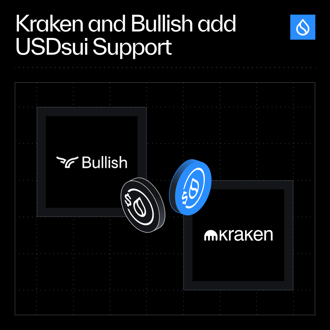 SuiNetwork's tweet photo. Sui Dollar ($USDsui) is now available on @krakenfx &amp; @Bullish.

Bringing two new ways for users to access one of the most active stablecoin networks in the industry, with $1T+ in stablecoin transfer volume.

Plus, stablecoin transfers on Sui have zero network fees. https://t.co/ESdyath0Zr