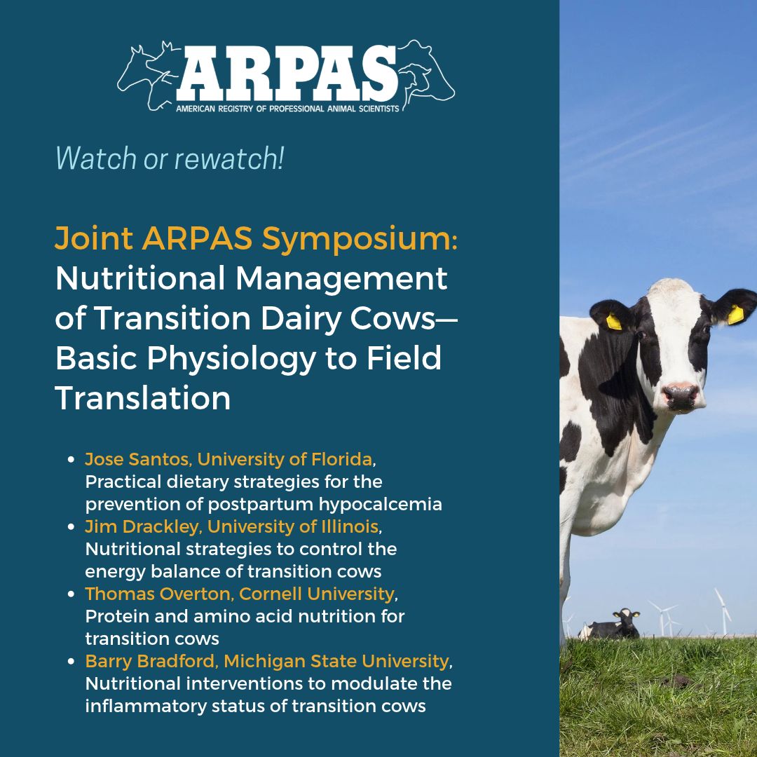 ARPAS_PAS's tweet photo. Did you miss this year's ARPAS Symposium at #ADSA2026, or want to rewatch it? In partnership with ADSA, we've made the recordings available for all ARPAS members! ➡️ https://t.co/i8hAOcMWdU 

Stay tuned for more information on the 2027 symposium topic at #ASAS2027! https://t.co/QGCJ4f5ytB