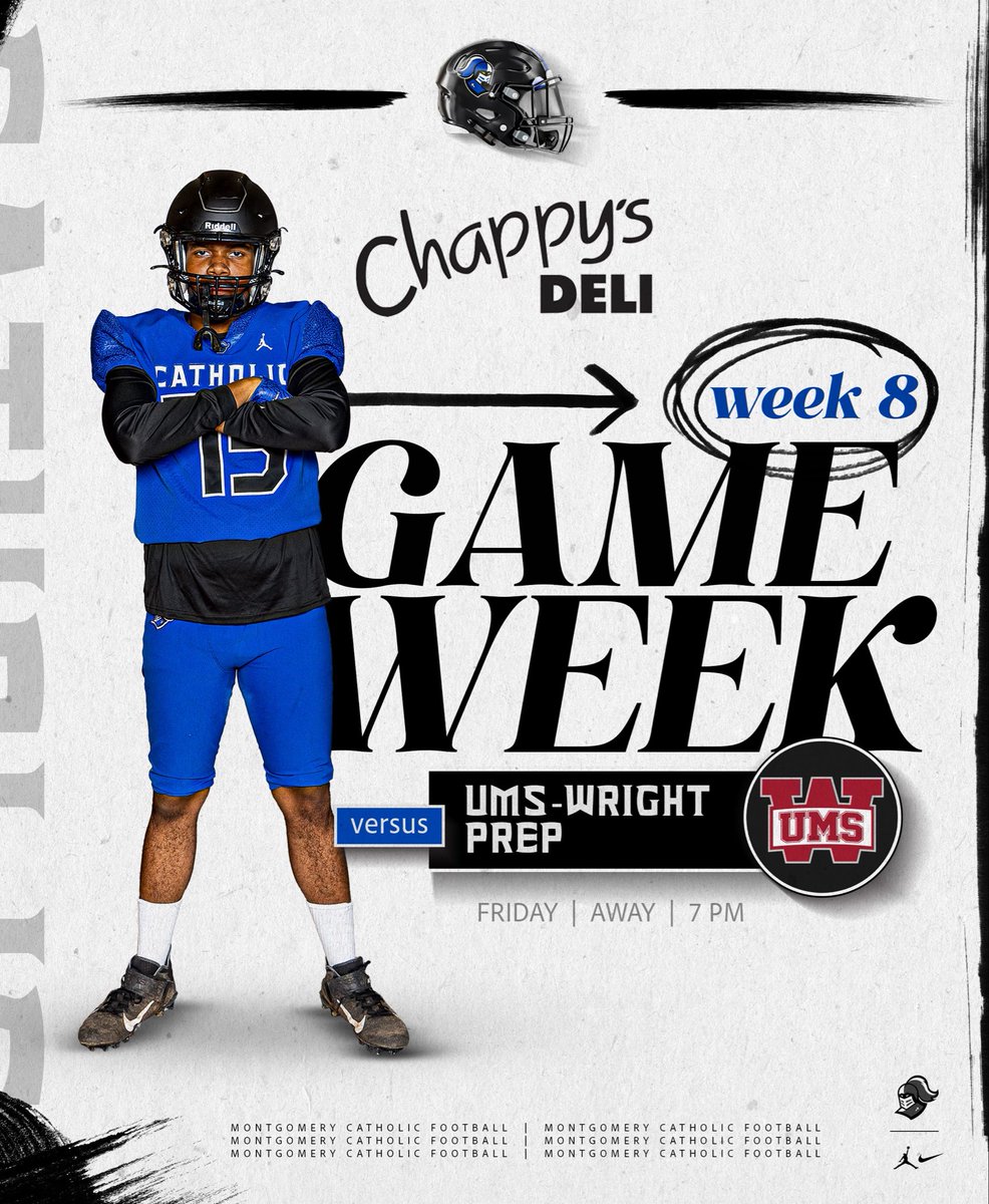 MCPKnightsFB's tweet photo. This week the Knights travel 3 hours to Mobile for a region game to take on the Bulldogs from UMS Wright. Kickoff is set for 7:00 pm! https://t.co/avHLtupX5B