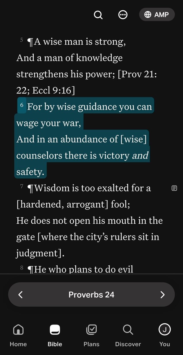 EpikLedger's tweet photo. @bitcoins1stlady I don't know what version of the Bible that lady is reading, but mine says nothing about deceiving people. 

ACTUAL Proverbs 24:6 https://t.co/RkxnlnllF3