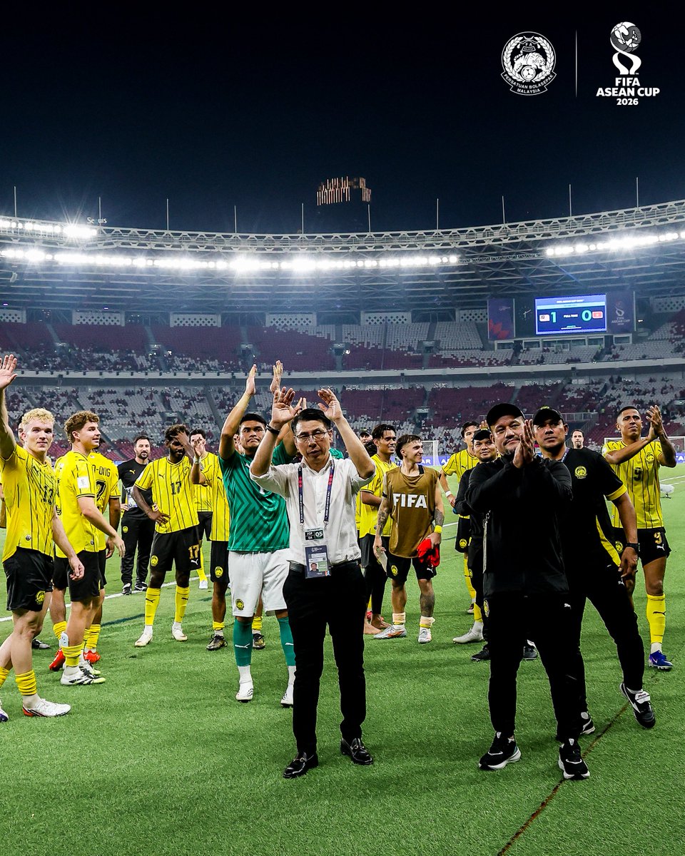 malaysia_nt's tweet photo. 10 goals. 0 conceded. 🐯🔥
Moments against Vietnam to close out the FIFA ASEAN Cup 2026 in 3rd place. 🇲🇾💛🖤

What a campaign. What a team. 🫡❤️

#FAM #HarimauMalaya 
#FIFAASEANCup https://t.co/Laq6JhkJM8