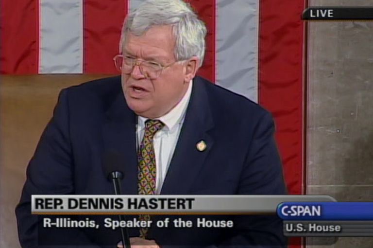 MeidasTouch's tweet photo. Dennis Hastert, the longest-serving Republican Speaker in history, has died at 84. Hastert admitted in federal court to sexually abusing boys he coached as a high school wrestling coach. A federal judge called him a "serial child molester." He was a registered sex offender. https://t.co/P8m9M1NqR9