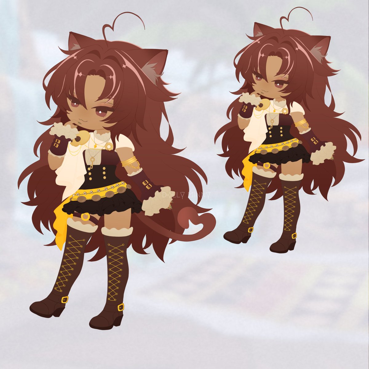 DollyMinny's tweet photo. Look at this little cutie!!! Lucky Leona <3

@strawberryRanka's OC!!! <3

#twst #twistedwonderland #chibi https://t.co/2y3lCQJCne