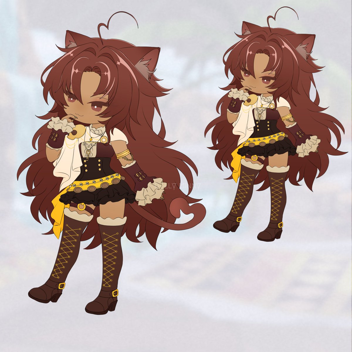 DollyMinny's tweet photo. Look at this little cutie!!! Lucky Leona <3

@strawberryRanka's OC!!! <3

#twst #twistedwonderland #chibi https://t.co/2y3lCQJCne