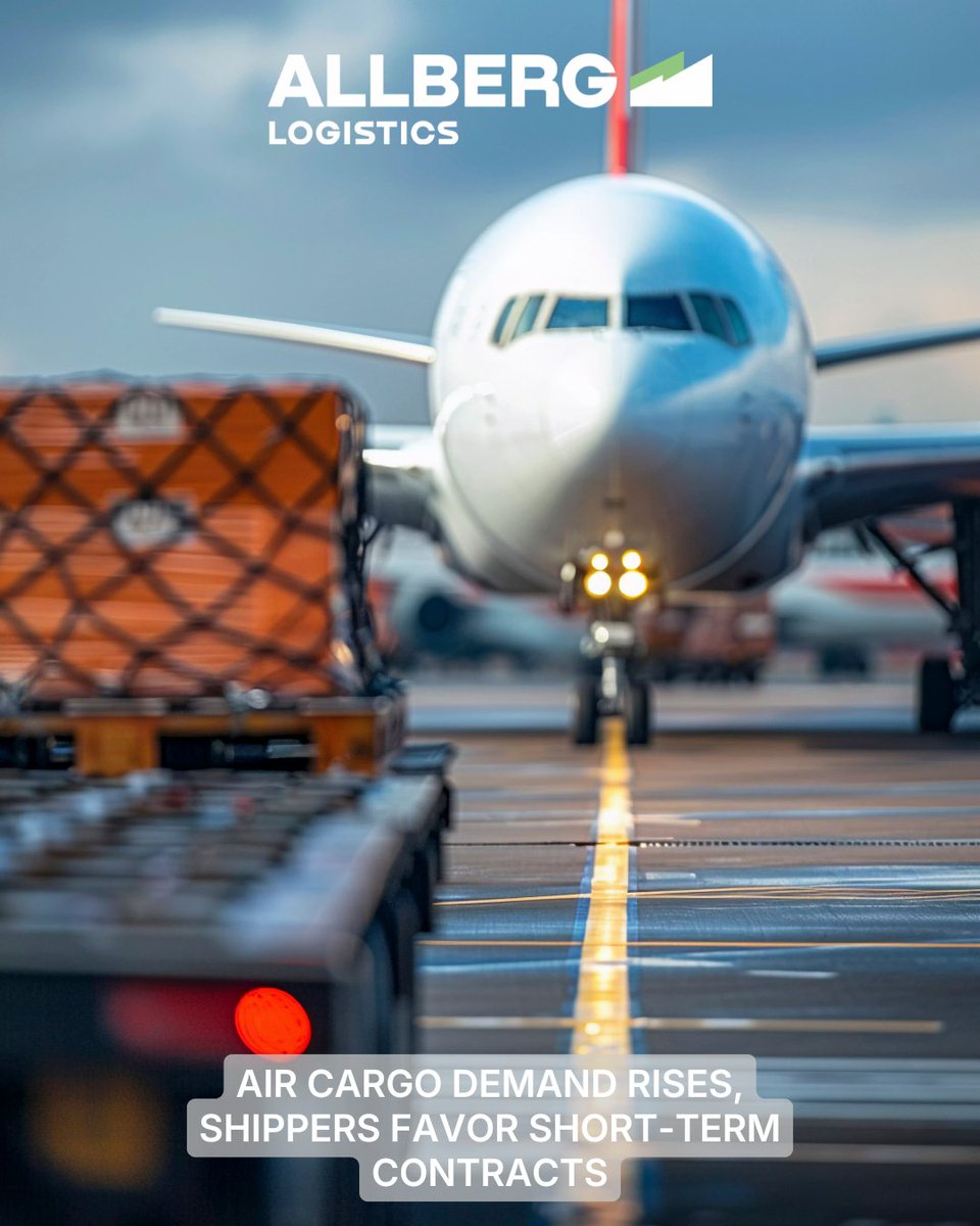 ALLBERGGLOBAL's tweet photo. Air cargo demand rose 6% YoY in September; capacity grew 2%. Spot rates averaged $3.10/kg, up 27% YoY. Shippers favor flexibility: 60% of new Q3 2026 contracts were for three months or less, versus 25% a year earlier, says Xeneta. #AirCargo https://t.co/47gsFBcEUs