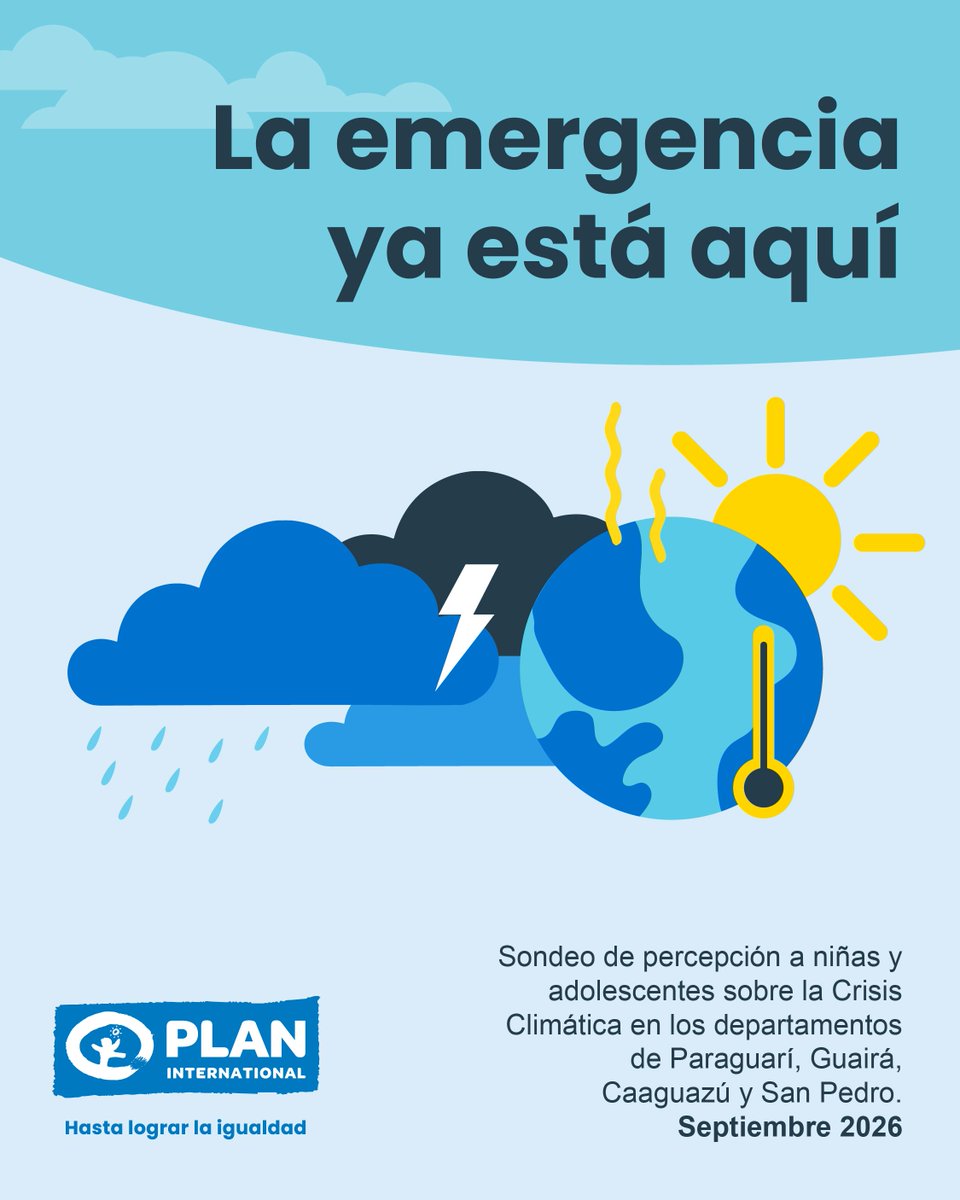 PlanPy's tweet photo. Las emergencias climáticas también afectan la vida de niñas y adolescentes. Escuchar sus experiencias es clave para comprender estos impactos y pensar respuestas que tengan en cuenta sus necesidades.

#NiñasEnEmergencia #DiaInternacionaldelaNiña #PlanInternationalParaguay https://t.co/EYxRuortA1
