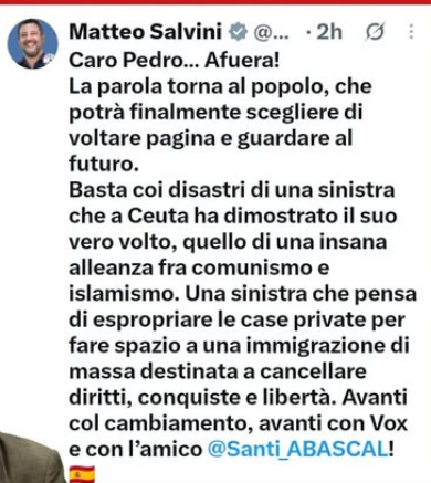 UGirovago77000's tweet photo. Non volete approvare le tutele sulla casa che la
piazza chiede a gran voce?Benissimo,ridiamo la 
parola agli Spagnoli.
E qui Salvini si conferma uno scemo.
Scambia come una resa il trappolone di @sanchezcastejon che porta la destra a misurarsi con la rabbia dei cittadini https://t.co/VzVcrvYAGF