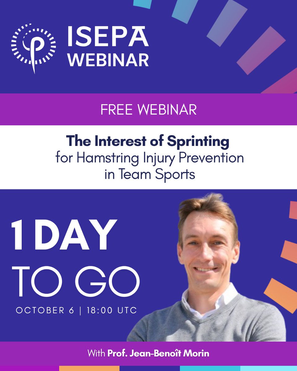 IntFSPT's tweet photo. FREE webinar tomorrow

The Interest of Sprinting for Hamstring Injury Prevention in Team Sports with Jean Benoit Morin
📅 Tuesday 6 October
🕕 18:00 UTC
🎟️ FREE to attend
🎥 Live and replay access included

Register now! https://t.co/IfIbGWD9T3 https://t.co/Dgyu6vixda