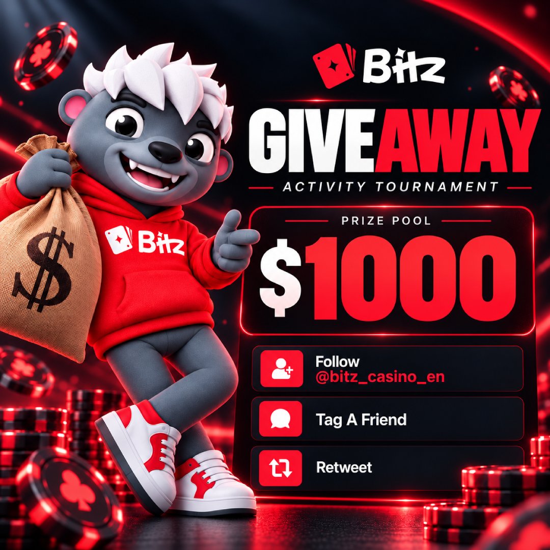 bitz_casino_en's tweet photo. $1,000 GIVEAWAY! 🔥 

We're picking the 10 most active users to receive $100 each!  

To enter:
• Follow us
• Like, comment, and repost our tweets
• Quote this tweet
• Tag someone you'd share the prize with
• Follow @bitz_casino_en on Instagram for a bonus entry (show proof)  

Want an even better chance? 😏
• Stay active on Bitz site too
• Play, enjoy and keep showing up

Winners can be selected from any of our posts and will be announced on November 5, 2026