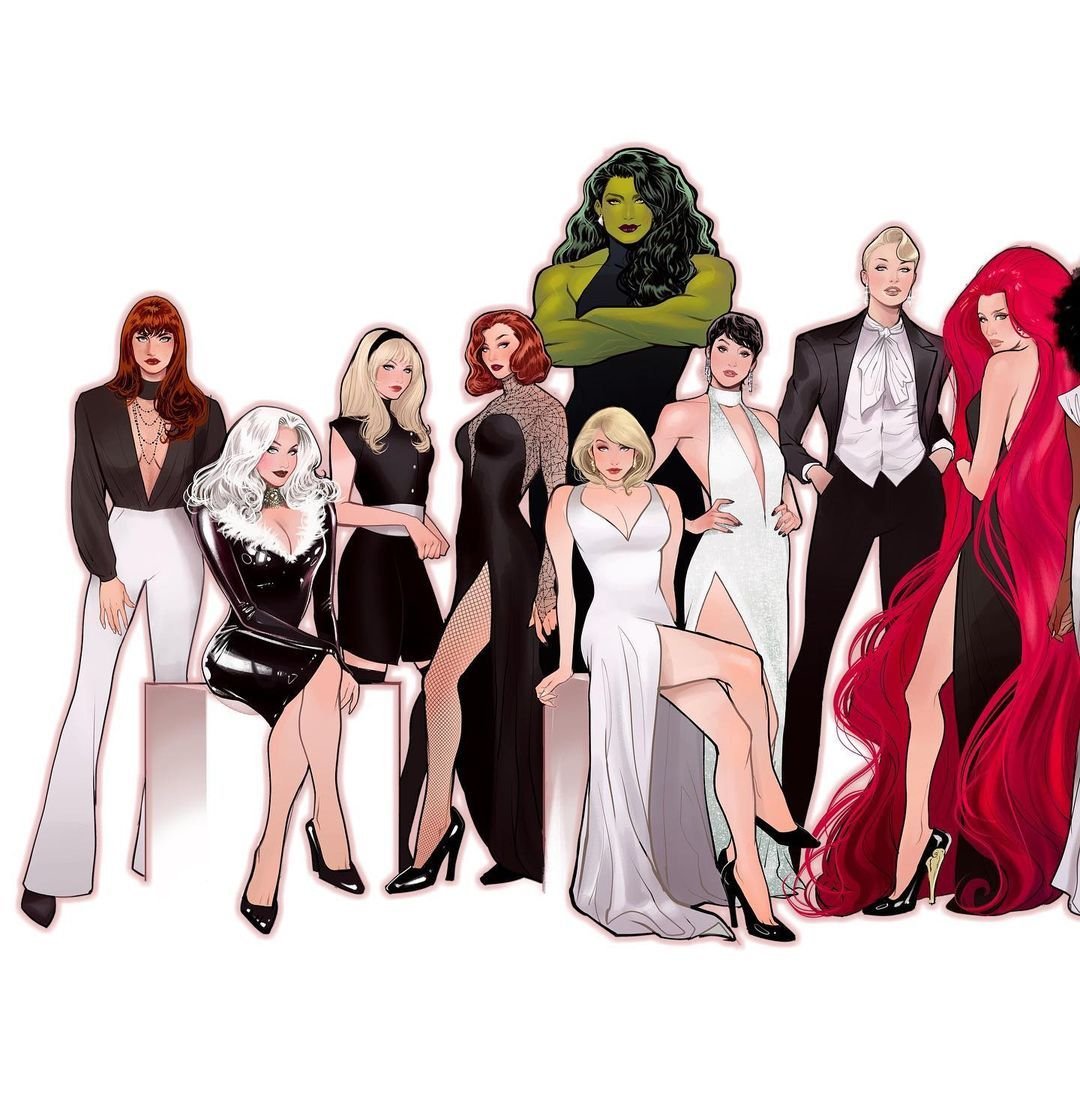 House0fstrange's tweet photo. marvel's iconic women by lucas werneck https://t.co/E0Rwv3uIJP