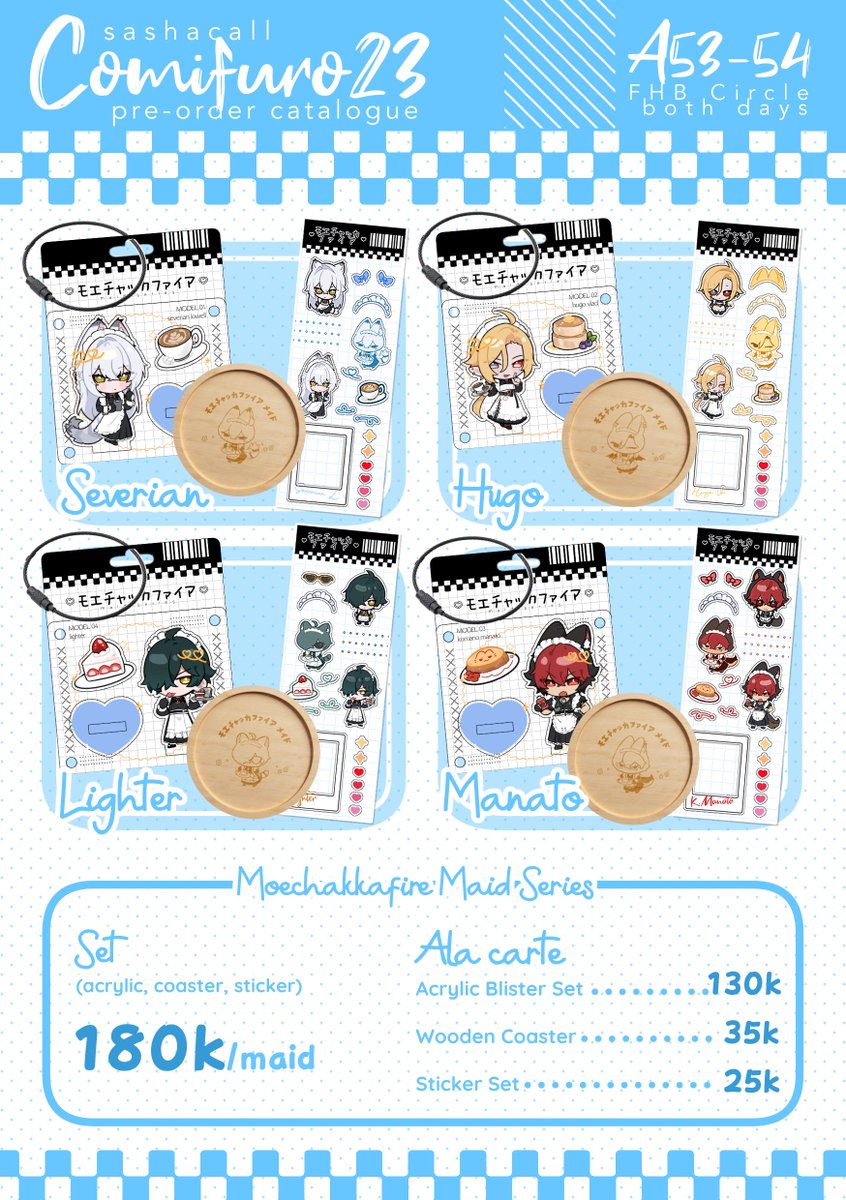 sashacall's tweet photo. [RT♥️] 
Hello!  
My merch pre-order for #comifuro23 is open!  

🗓️ 5 October-15 October
💌 Pick-up, Mail order (🇮🇩Local Only)
🌟 Fandom:  ZZZ, Arknights:Endfield, Granblue Fantasy

More in reply ⬇️
--- 
#comifuro23catalogue #cf23 #comifuro https://t.co/dg7rxqWoF9