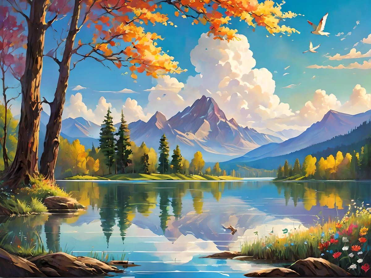 AlexaGoodmif's tweet photo. [Hoy el cielo se tie de colores, y entre las nubes veo el rostro de mi amado, que me hace sentir como en un sueo dulce bajo las montaas verdes y fértiles.] https://t.co/jb5yUB2c6g