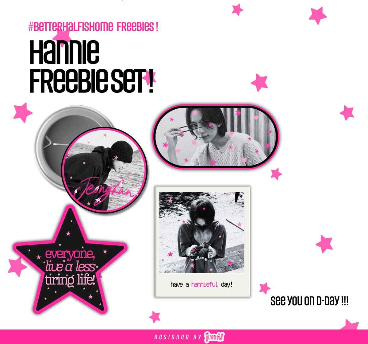 __jomil's tweet photo. #BetterHalfIsHome freebies ! ! !
giving away pins and stickers on d-day !
super limited ~
see you <3
@9TO5LINE https://t.co/nzW3A4HJMS