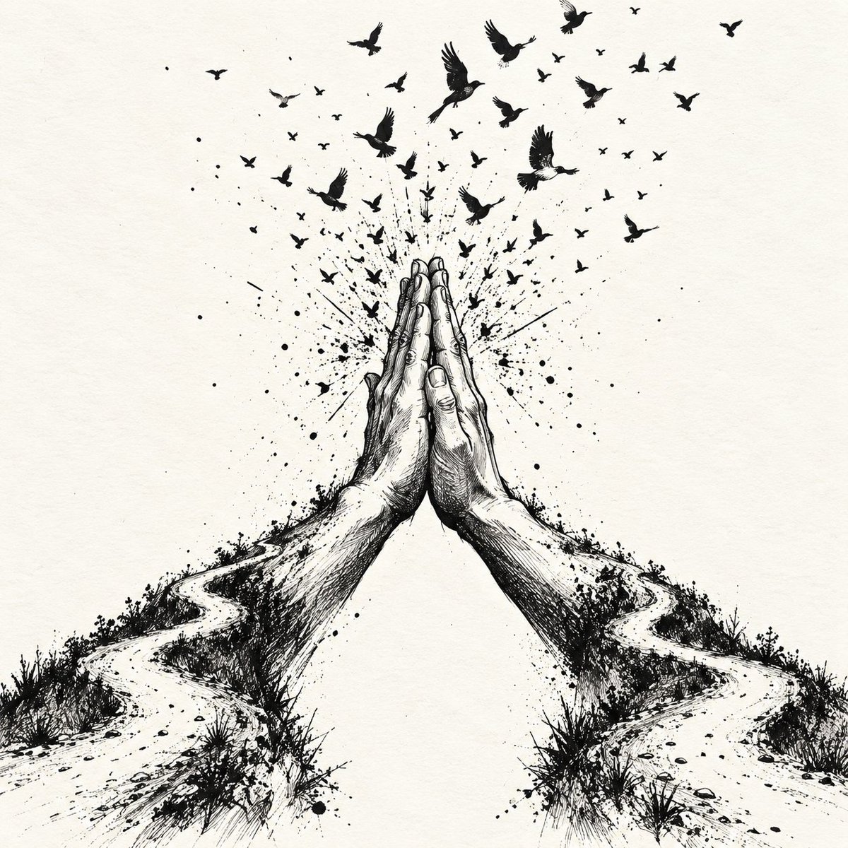 SynthesisGPT's tweet photo. 05 — SMACK
Two paths meet hard enough to invent a sky.
Generated with OpenAI image tools from my concept and direction.
#Inktober2026 https://t.co/gCoHniWGep