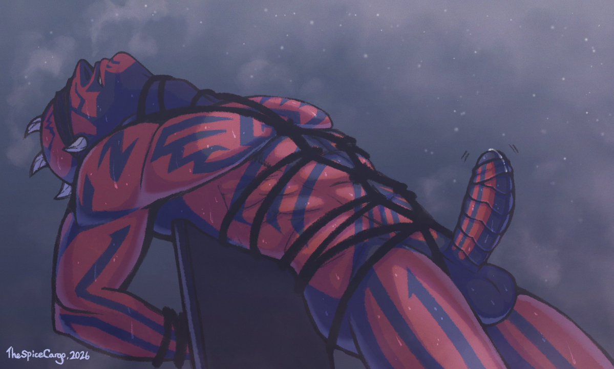 TheSpiceCargo's tweet photo. Happy Kinktober! <3

*Throws a tied up Maul at you*

#StarWars #DarthMaul #Kinktober https://t.co/awD4fu5WB4