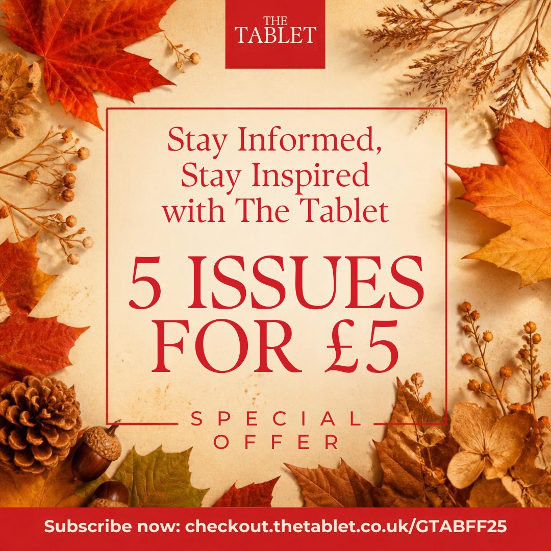 The_Tablet's tweet photo. π° Trusted Insight, π± Instant Digital Access, π¬ Free Home Delivery. π 5 issues for Β£5! Stay informed. π Start: https://t.co/B7nejEvW24 #CatholicNews #TheTablet #SubscribeNow https://t.co/V2CC79hIJx