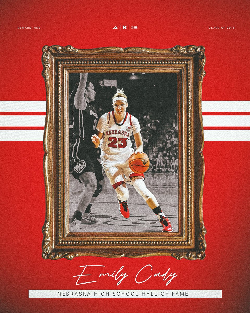 HuskerWBB's tweet photo. Nebraska’s Homegrown 🌽🏆 

Congratulations to Emily Cady on being inducted into the Nebraska High School Hall of Fame! https://t.co/GLltjLCd8P