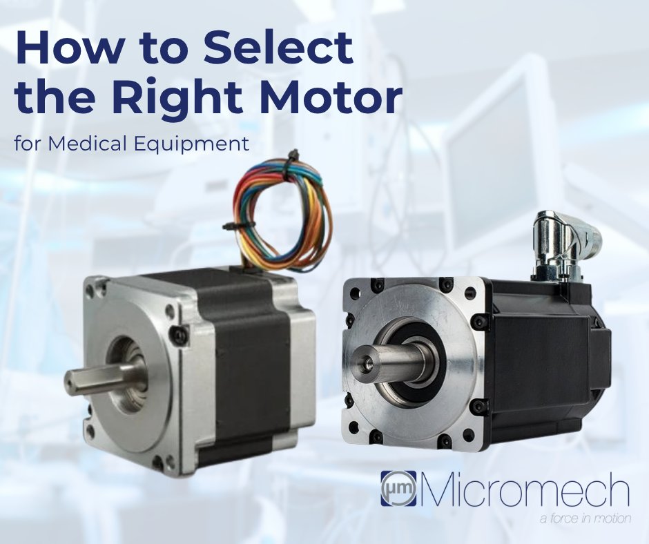 micromech's tweet photo. Choosing the right motor for medical equipment requires careful consideration of precision, integration, smooth operation and reliability.
Our latest article explores servo, stepper and frameless motors.
https://t.co/bTdaHIzgPi
#MedicalEquipment #MotionControl https://t.co/6i85Ah1vlM