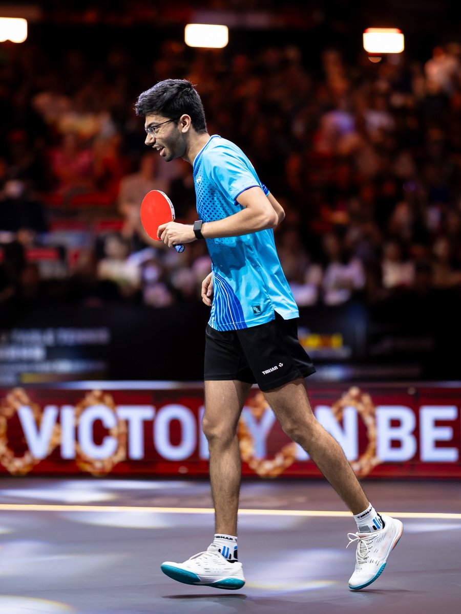 WTTGlobal's tweet photo. What. A. Win. 🤯

Swipe for Manav Thakkar's moments of joy as he claims an incredible comeback against an on-fire Simon Gauzy here at #ChinaSmash to take the spot in the Round of 32 👏

#TableTennis https://t.co/mPZ14OFABc