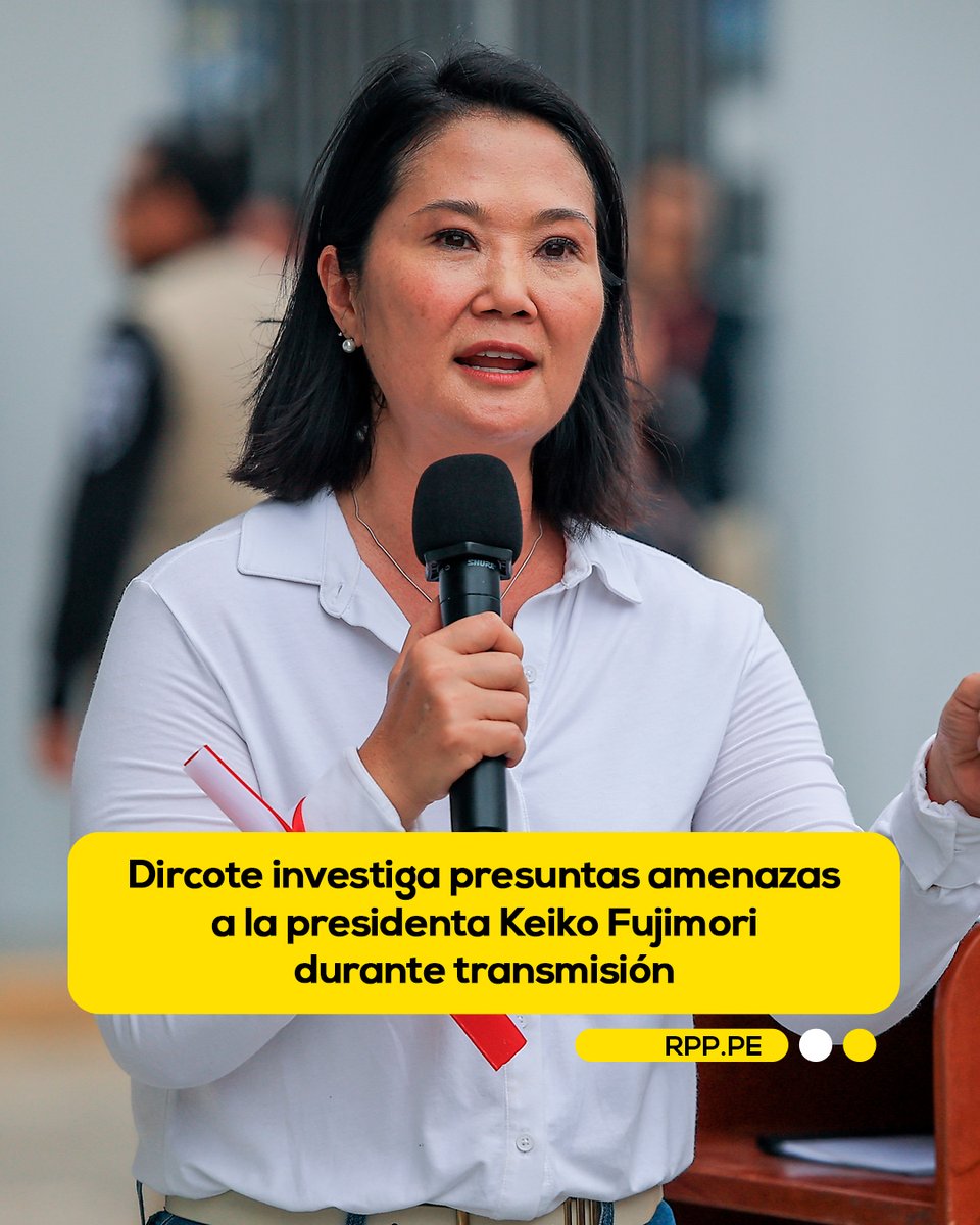 RPPNoticias's tweet photo. 🚨 El Ministerio del Interior informó que ha puesto en conocimiento del Ministerio Público un informe sobre expresiones violentas proferidas contra la presidenta de la República, Keiko Fujimori, a fin de proceder con las acciones que correspondan.

Mediante un comunicado, la cartera del Interior precisó que, a través de la Dirección Contra el Terrorismo (Dircote) de la Policía Nacional (PNP), activó inmediatamente una investigación tras la difusión del material.

La transmisión contiene "presuntas expresiones de carácter violento relacionadas con la vida e integridad" de la mandataria.

📸 Presidencia

📲 Más información 👉 https://t.co/QEaydcPflR