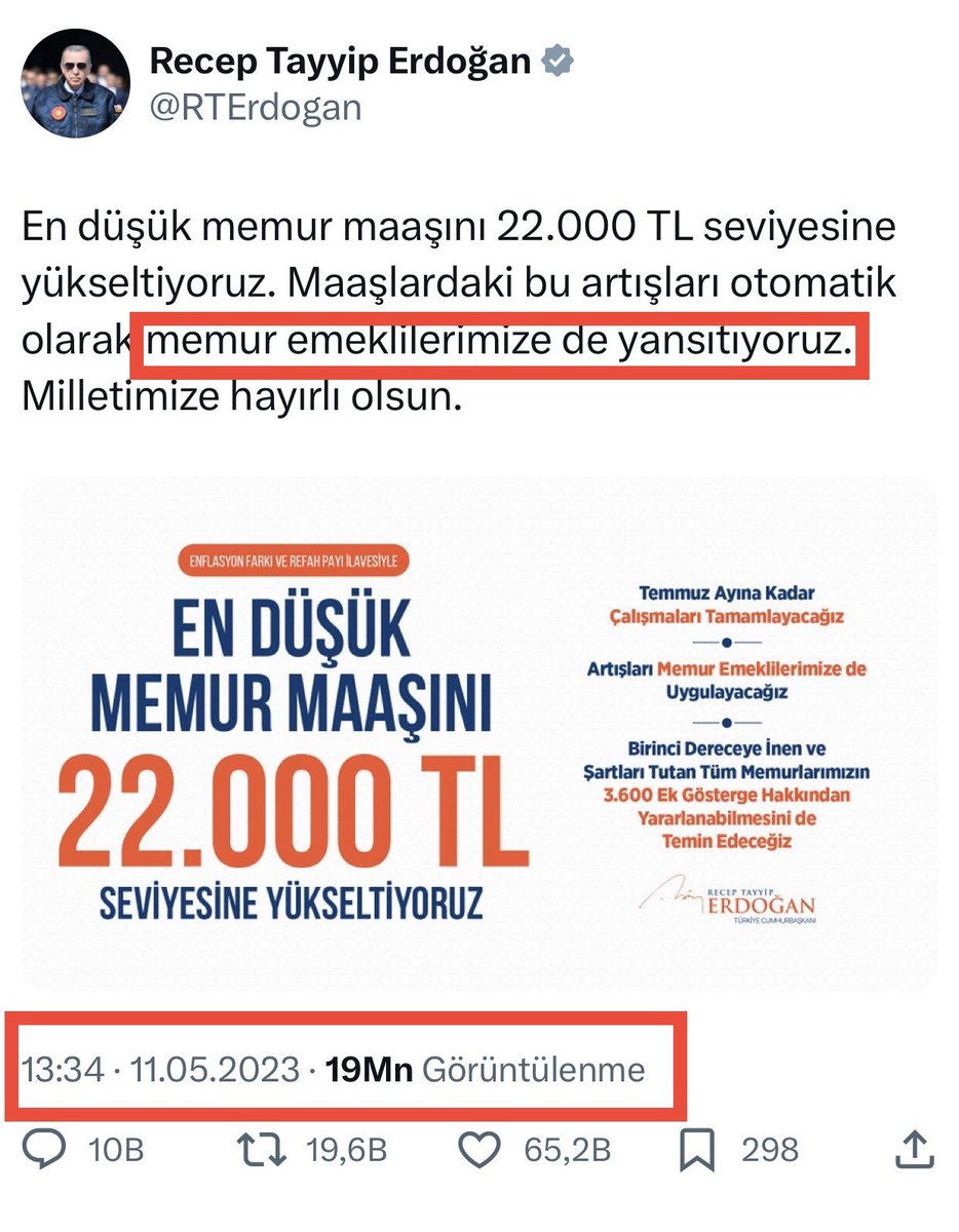TayhanGok's tweet photo. Uzay mış.
Önce SÖZÜNÜZÜ TUTUN.
Cumhurbaşkanı 41 aydır SÖZÜNÜ TUTMUYOR.
Üstelik ;
Yasal Hakkımız SEYYANEN zammı vermemek için 375/40 khk çıkarttı.
#EmekliMemur
#MemurEmeklisineAdalet
@RTErdogan
@Akparti @TBMMGenelKurulu https://t.co/DhKI1SZvaJ
