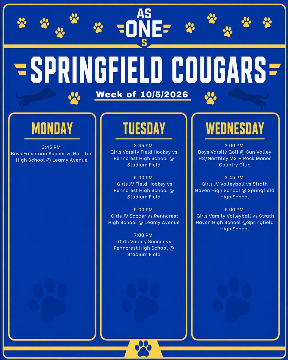 SpringfieldSD's tweet photo. Come and support our Cougars! #PrideInAllThings https://t.co/o7jiD1tqDo