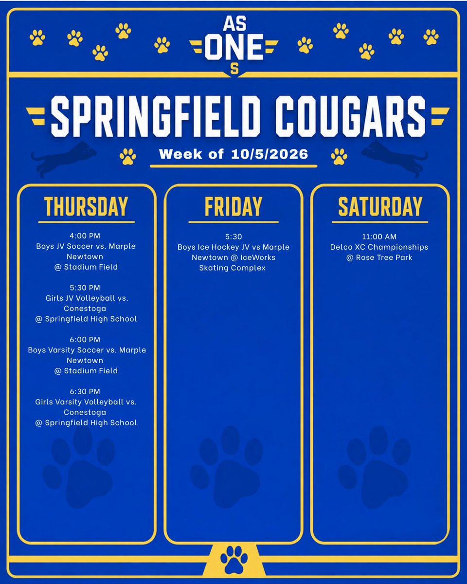 SpringfieldSD's tweet photo. Come and support our Cougars! #PrideInAllThings https://t.co/o7jiD1tqDo