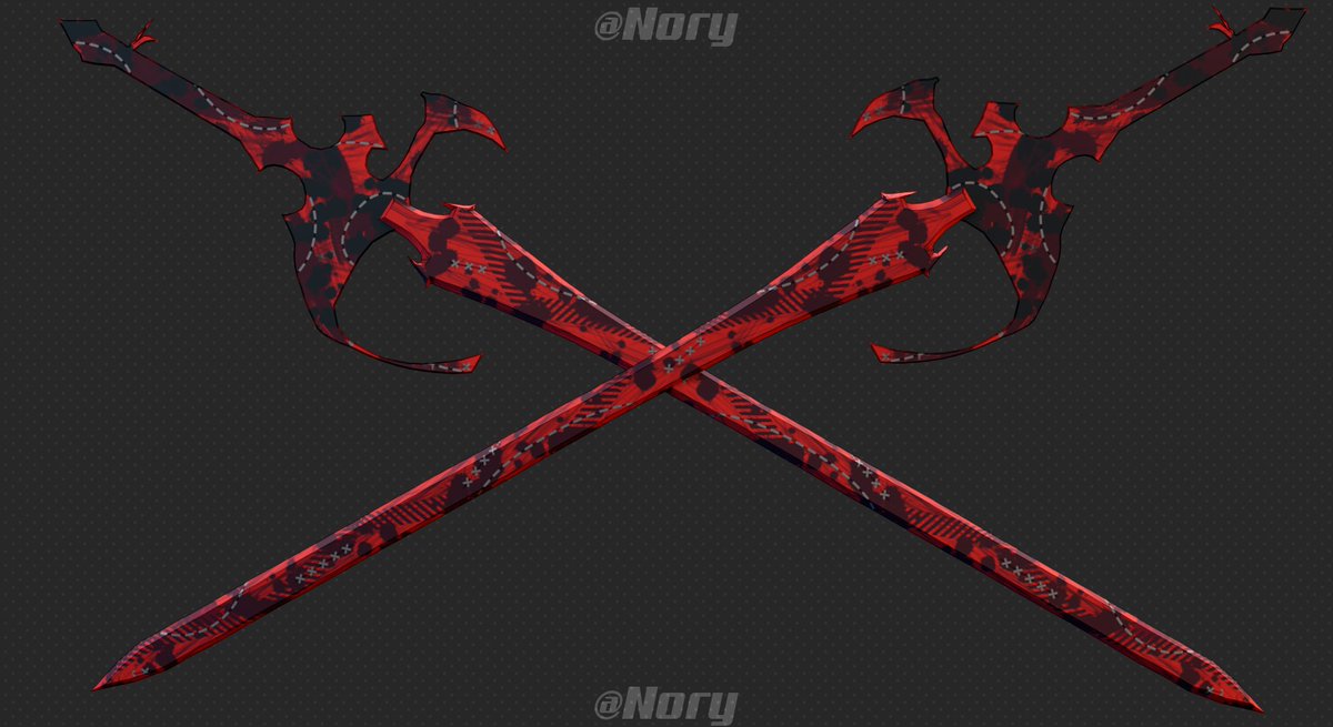 Norynwst's tweet photo. ✦ My very first 3D model &amp; textures.
» Crossed blades for Roblox.
↳ [ COMMISSIONS: OPEN ]
[ DM for details ]

#roblox #robloxdev #b3d #blender #3dmodels #swords #dev #first https://t.co/vwK9RLvNzV