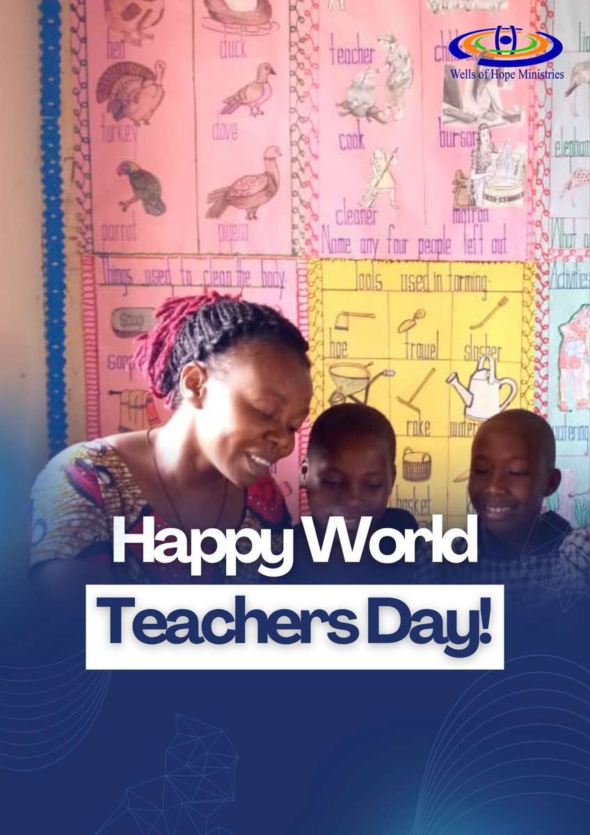 wellsofhope's tweet photo. Happy World Teachers' Day!

To the teachers at Wells of Hope School and teachers everywhere: thank you.

For a child whose parent is in prison, a classroom can be the safest. You teach more than lessons. You give children stability, encouragement, and a reason to dream. https://t.co/MIuj5v943y