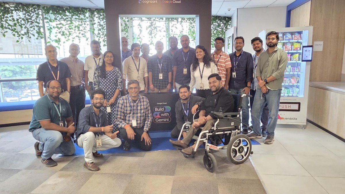 Cognizant's tweet photo. 55,000+ Cognizant associates. One global AI learning program, built with @googlecloud. Real scenarios, real applications, real outcomes. A look at #BuildWithGemini. https://t.co/qY5pWYbJOy