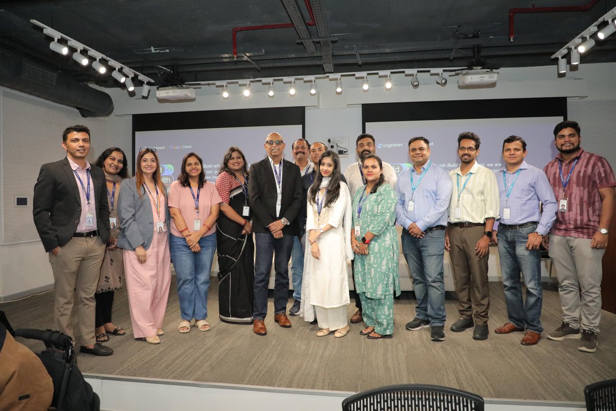 Cognizant's tweet photo. 55,000+ Cognizant associates. One global AI learning program, built with @googlecloud. Real scenarios, real applications, real outcomes. A look at #BuildWithGemini. https://t.co/qY5pWYbJOy