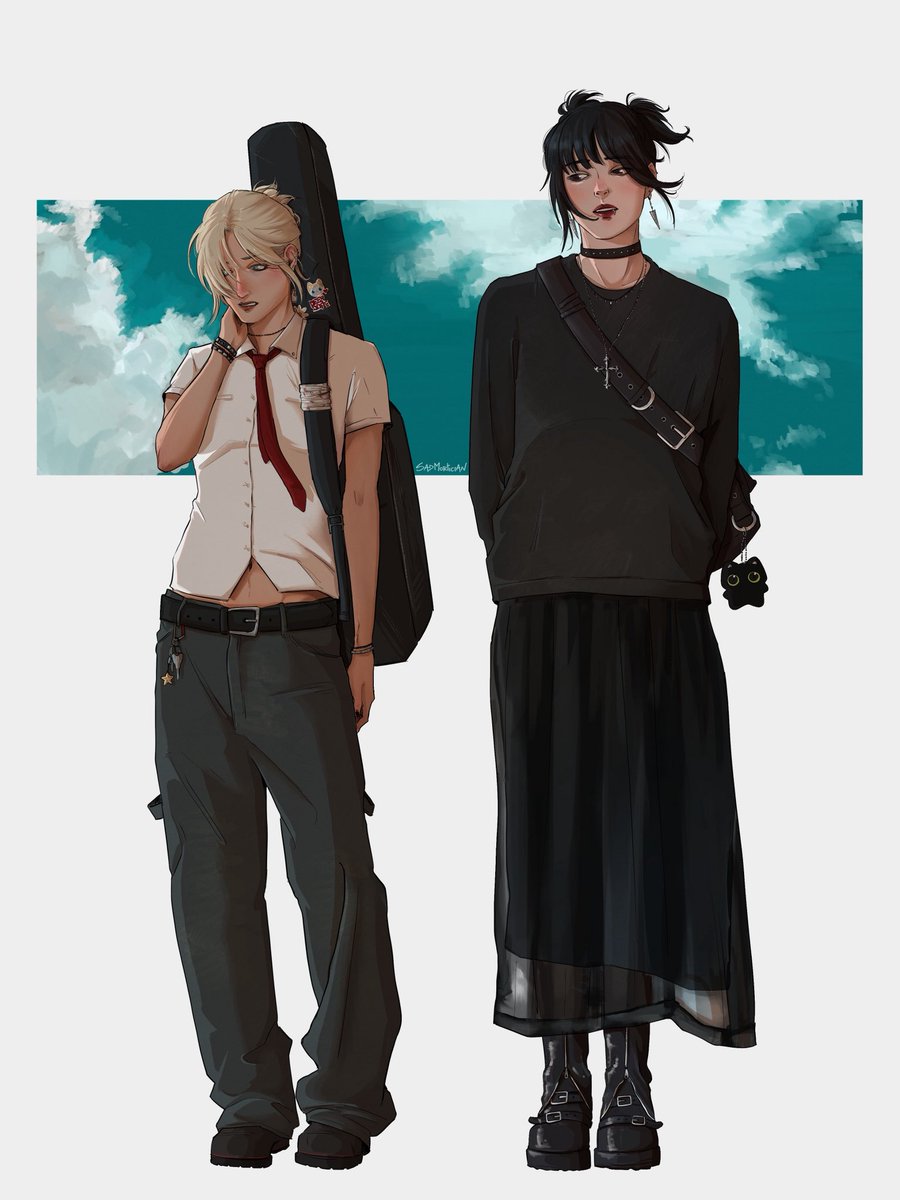 sadmortician's tweet photo. punk/goth solidarity 

#mikannie #aot https://t.co/aldbeair3s