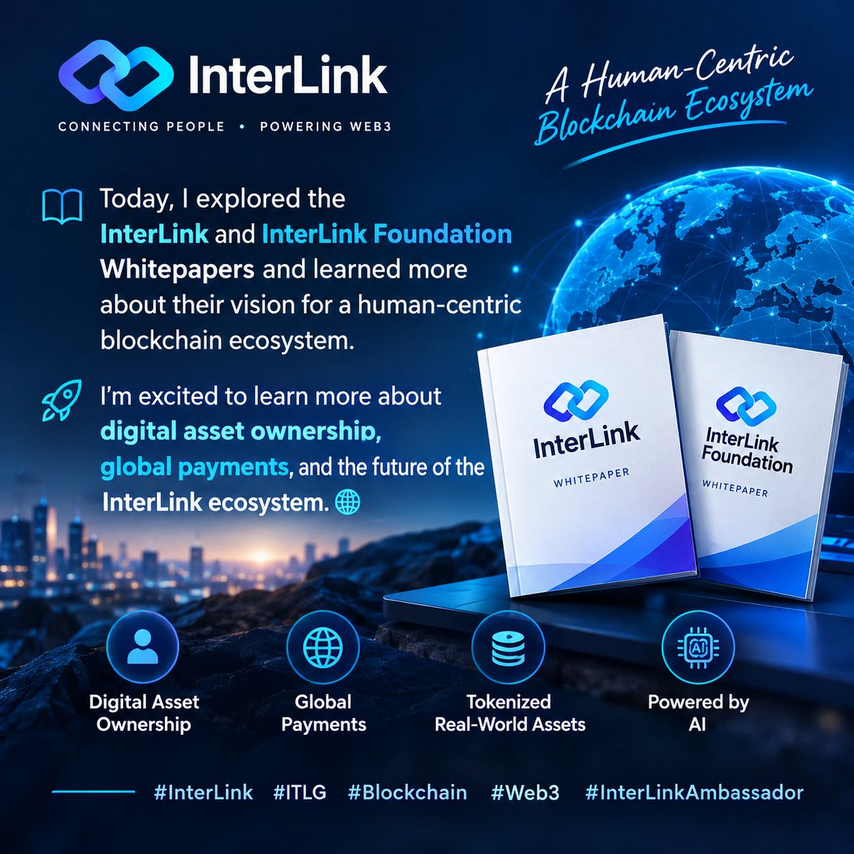 adnanda68025671's tweet photo. 📚 Explored the InterLink &amp; InterLink Foundation Whitepapers today!
Excited to learn more about Web3, digital asset ownership &amp; global payments. 🌐🚀

#InterLink #ITLG #Web3 #Blockchain https://t.co/N8DA18K8Va