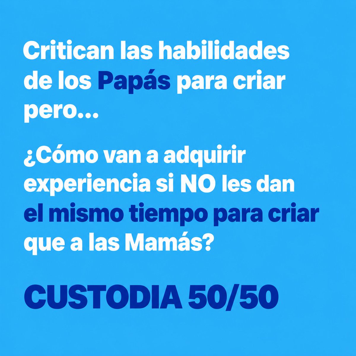 DDHPorIgualdad's tweet photo. Papás, el mismo tiempo para criar.
#CUSTODIA 50/50.
¿Y la #IgualdadREAL ante la ley en qué quedó?
#feminismo #hijos #igualdad https://t.co/8jjrqTxCwC