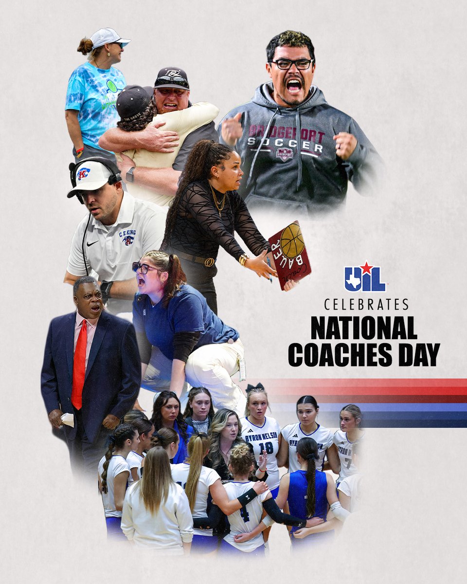 uiltexas's tweet photo. Today, we celebrate the coaches who do so much more than coach. They teach, encourage, challenge and inspire the next generation.

Thank you to the coaches who make a difference every day. Happy National Coaches Day! 🏆👏
#NationalCoachesDay #ExcellenceEveryDay https://t.co/cOTAMWHdM8