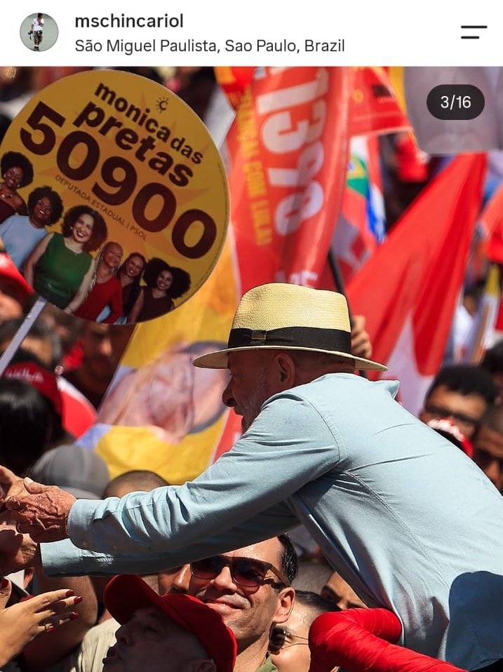 MonicaSeixas's tweet photo. É tempo de coragem! Vamos com tudooooooo para o segundo turno, temos uma tarefa histórica! Em qualquer lugar vamos falar do que está em jogo. Pelas mulheres, LGBTQIAPN+, Negros e Negras e a natureza vote Lula 13. https://t.co/7aUrJ8eL6e
