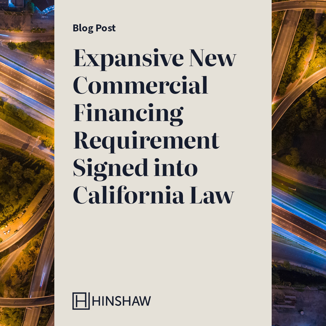 hinshaw's tweet photo. California’s AB 2116 expands CFL licensing to commercial financing brokers and providers, including MCA and factoring companies, starting July 1, 2028.

Read more in our new blog post: https://t.co/tJcJZ6SRc5 https://t.co/6JUouZvgWA