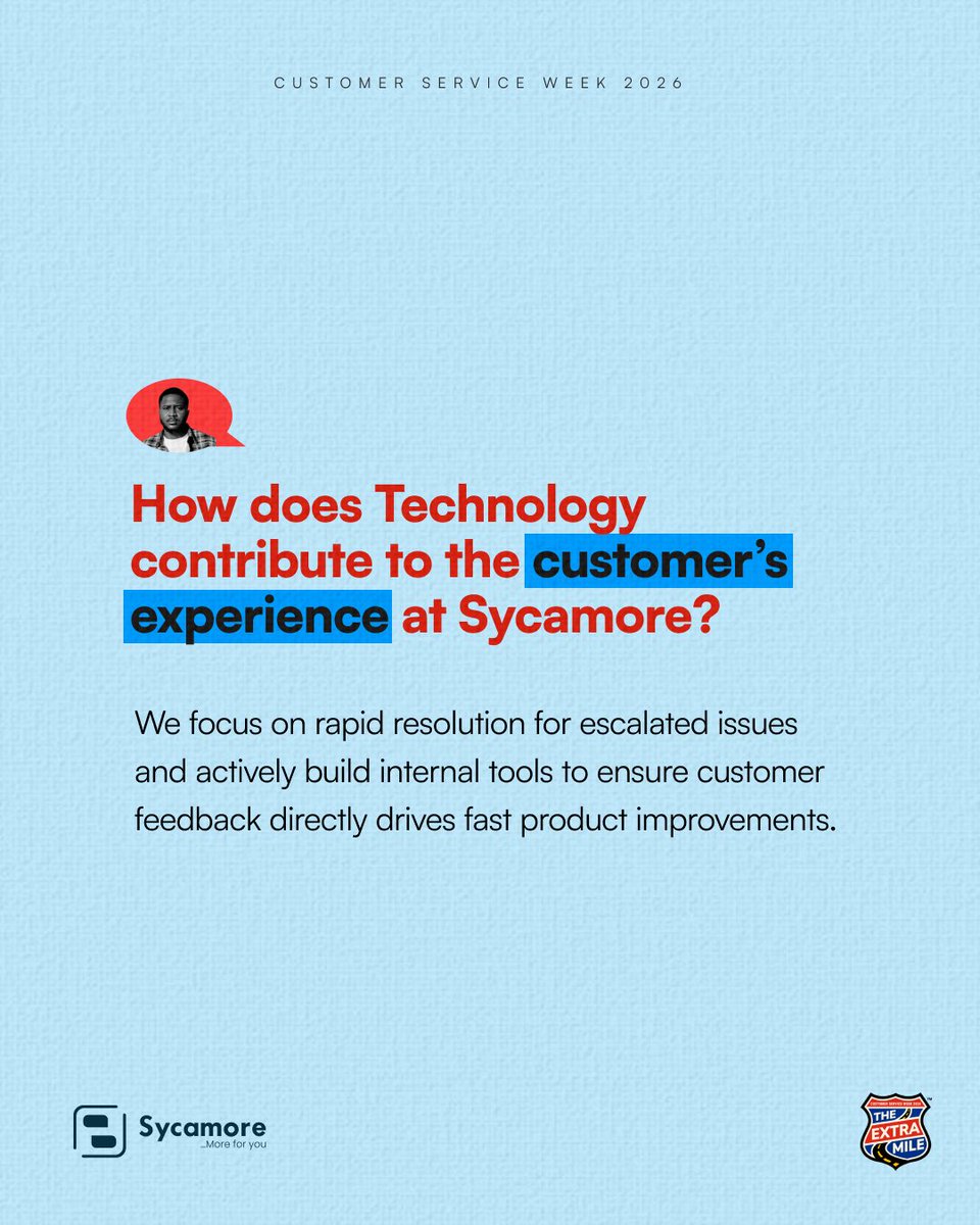 SycamoreNG's tweet photo. Emmanuel from the Tech Team shares how his team goes the extra mile to create a seamless experience and better serve our customers💚✨

#csw2026
#Sycamoreforyou https://t.co/1sQXLgju5T