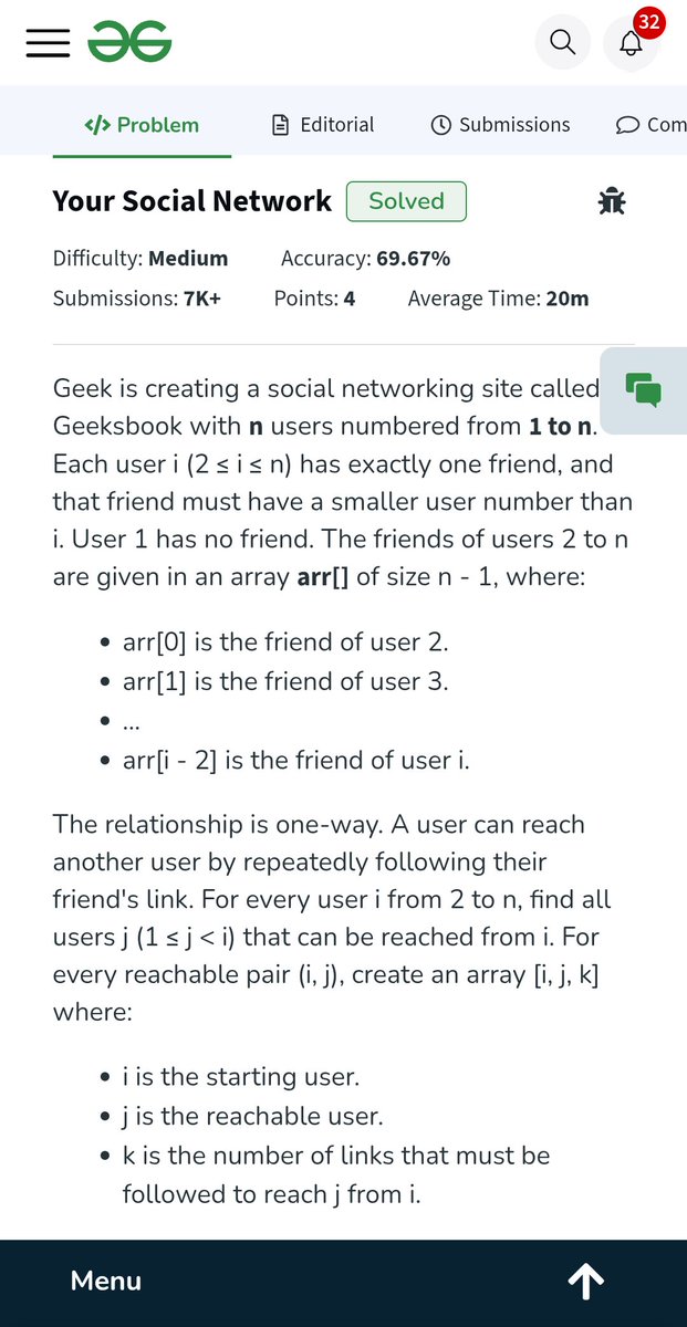 crazy_mahesh_'s tweet photo. Day 376 - DSA Challenge
Problem: Your Social Network
Modeling the social network as a graph makes it efficient to explore connections and relationships between users.
#100DaysOfCode #DSA #Graph #BFS #DFS #SocialNetwork #GraphTraversal #Algorithms #ProblemSolving @geeksforgeeks https://t.co/i0J1a9hr7g