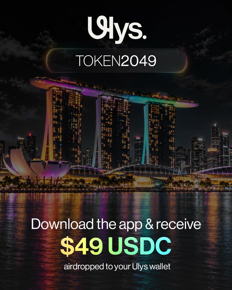 Ulys_AI's tweet photo. TOKEN2049 is here &amp; so is the bull run 🐂

Download the Ulys app &amp; start trading to receive $49 USDC airdropped directly to your wallet.

Live now through October 11th @ 11:59pm EST

Use code: TOKEN2049

Get the app: https://t.co/QCAYDFoZ72 https://t.co/7m42NPBcAZ